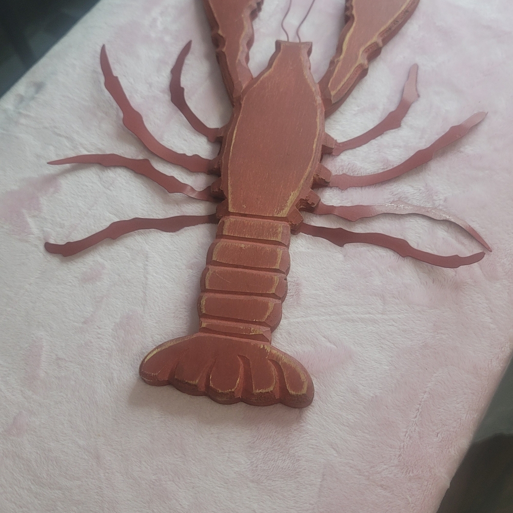 Red Wooden Lobster Wall Decor - Picture 2 of 3